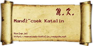 Manácsek Katalin névjegykártya